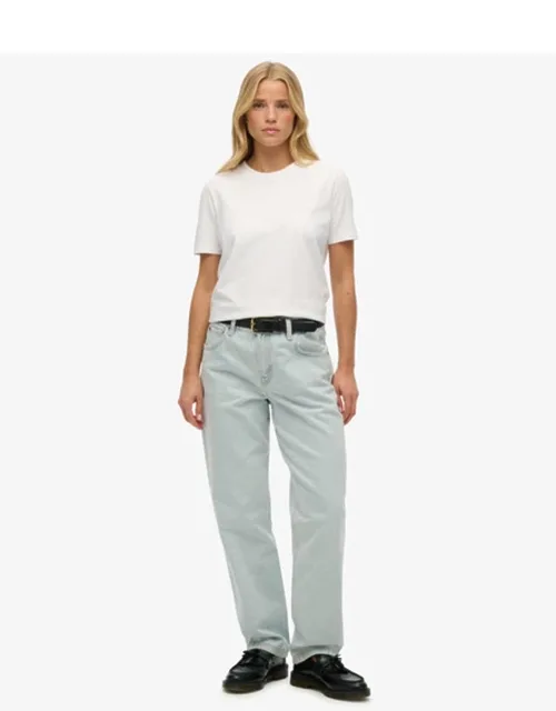 Mid Rise Straight Leg Jeans