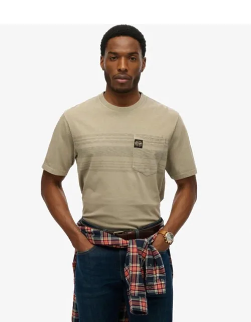 Contrast Stripe Pocket T-shirt