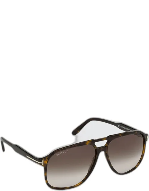 Raoul Gradient Tortoiseshell Aviator Sunglasses