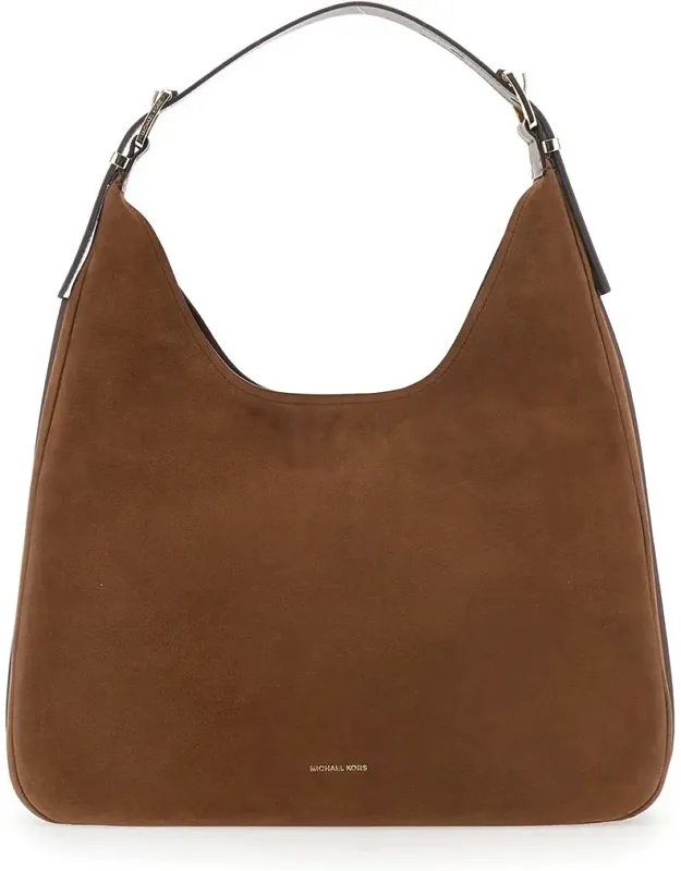Shoulder Bag In Leather With Logo Lettering On The Front