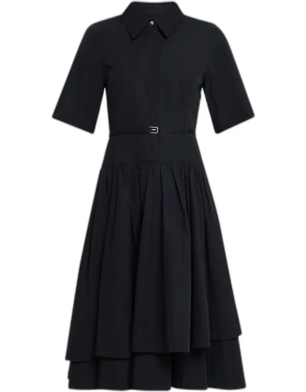 Belted A-line Dress
