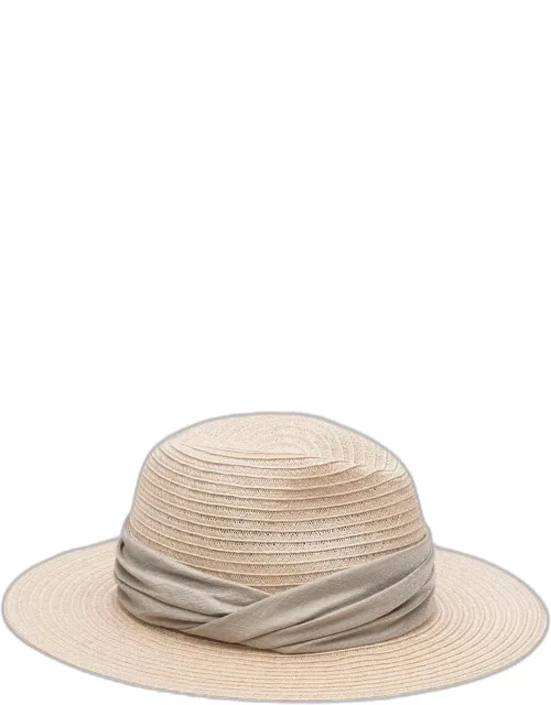 Woven Fedora Hat With Scarf Band