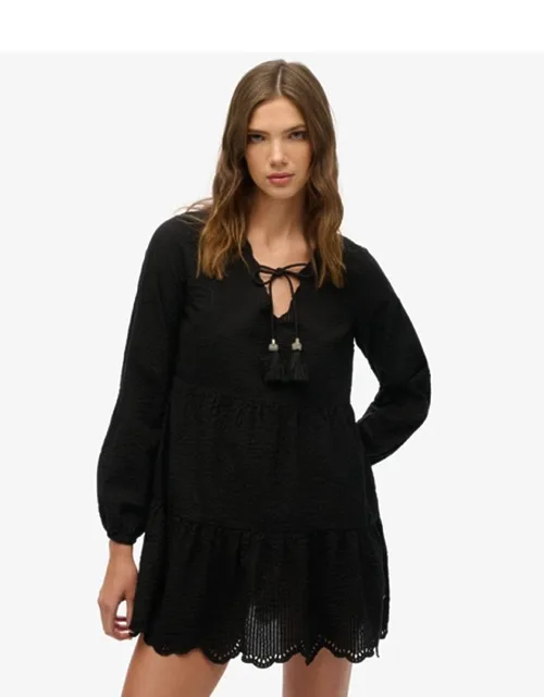 Broderie Tiered Mini Dress