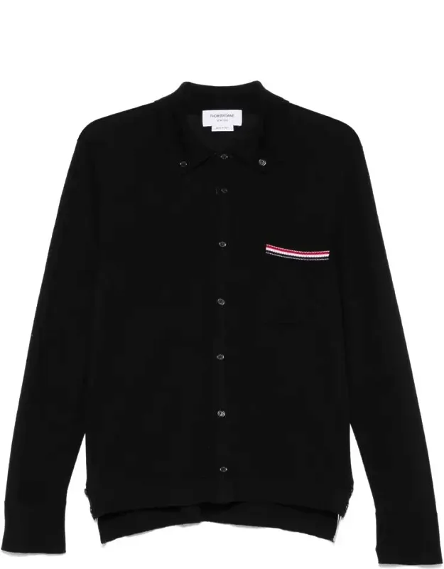 Thom Browne Sweater With Front Button Fastening And Chest Patch Pocket