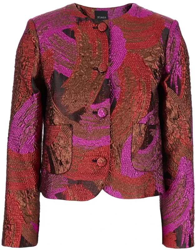 Lurex Collarless Jacket
