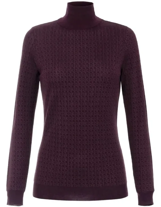 Elisabetta Franchi Jacquard Long Sleeves Roll Neck