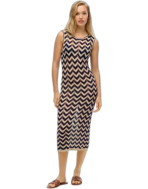 Zig Zag Knit Midi Dress