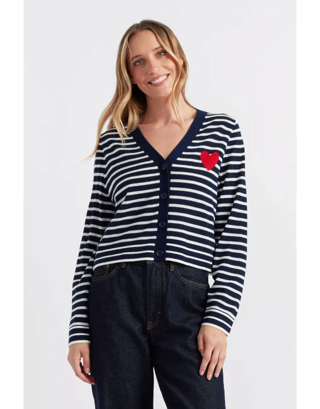 Merino Heart Breton Cardigan