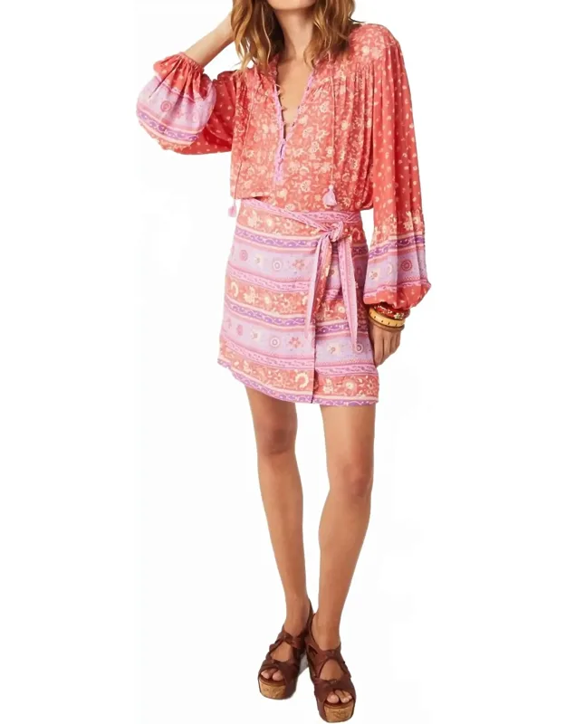 Sunshine Bandit Wrap Mini Skirt