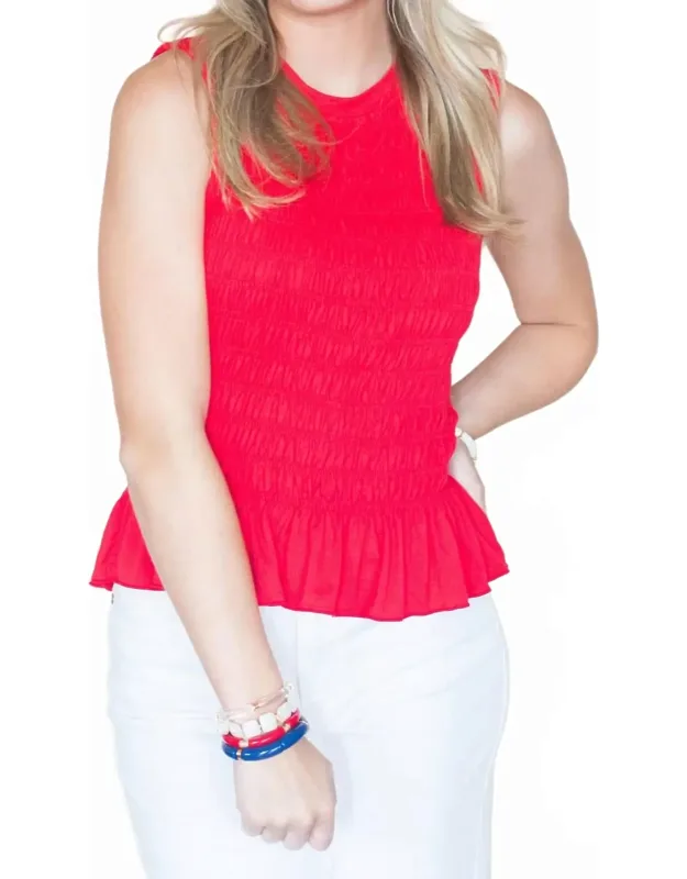 All American Flare Sleeveless Peplum Top