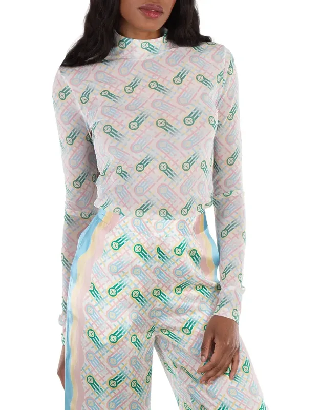 Multicolor Ping Pong Monogram Print Top