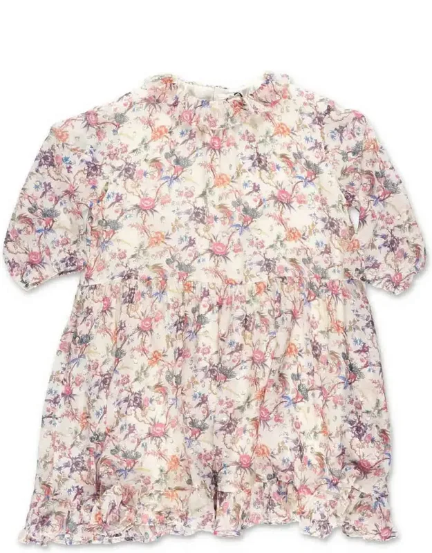 Floral-print Ruffled Dress