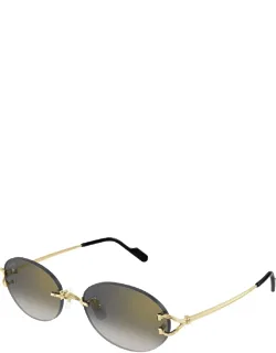 Sunglasses Gold Mirror Gray Rectangle Metal With Width Of The Lens 55 Mm And Length Of The Bridge 18 Mm