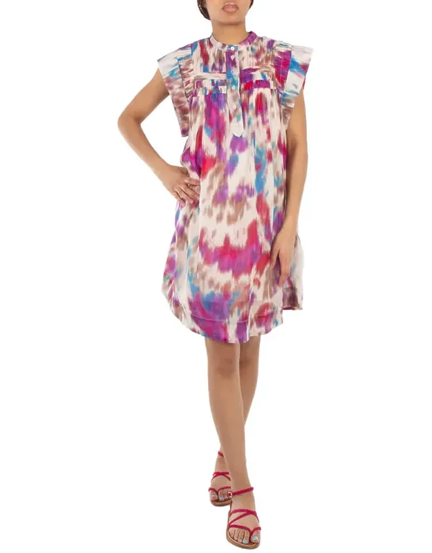 Pleat Detailed Mini Dress