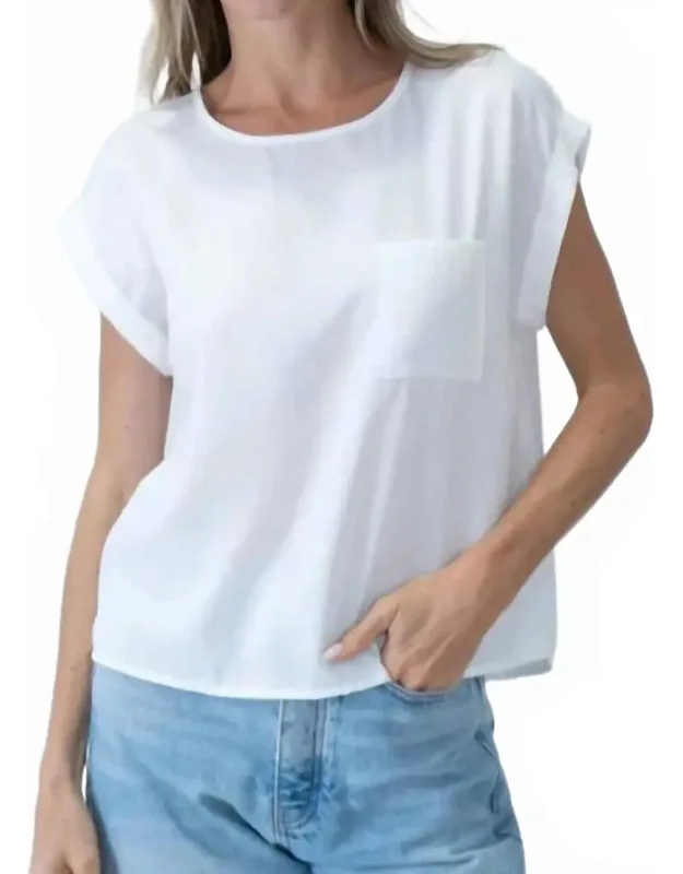 Button-back Short Sleeve Top
