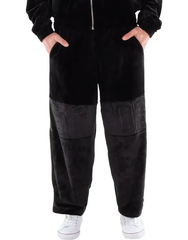 Logo Embroidered Velvet Pants