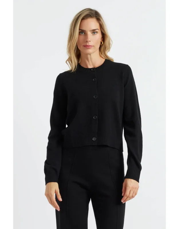 Wool-cashmere Crew Neck Cardigan