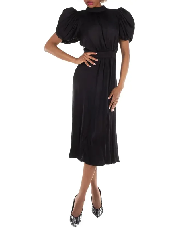 Puff Sleeve Midi Dress