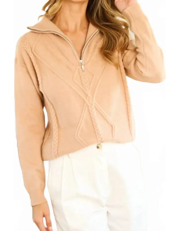 Textured Half Zip Sweater