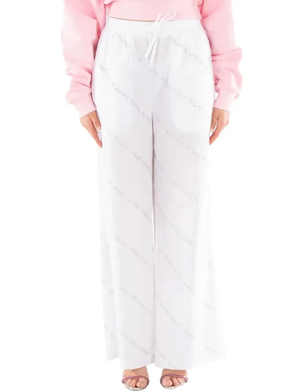 Bright White Crystal Poplin Pants