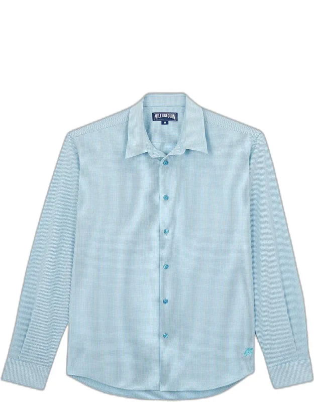 Wool Micro Rayures Sport Shirt