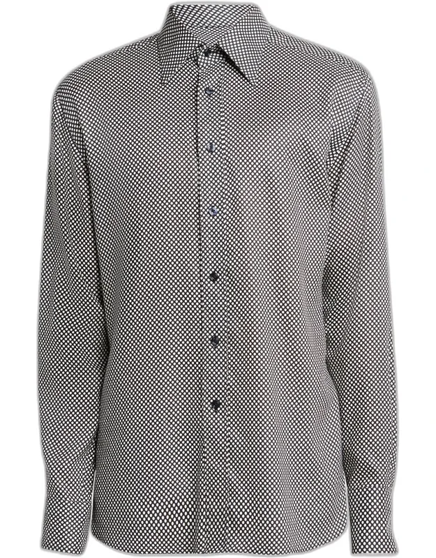 Lyocell Graphic Polka Dot Dress Shirt