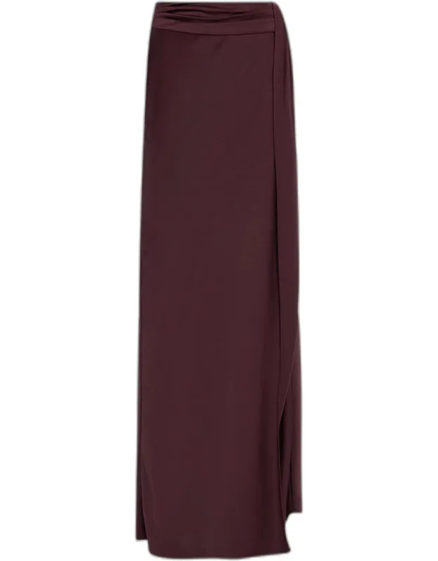 Lightweight Satin Asymmetric Maxi Skirt