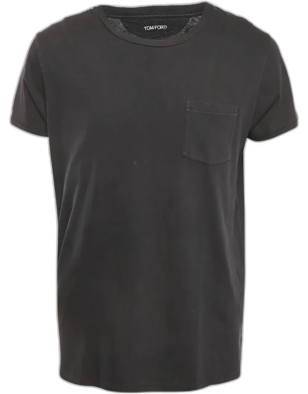 Cotton Knit Front Pocket Crew Neck T-shirt
