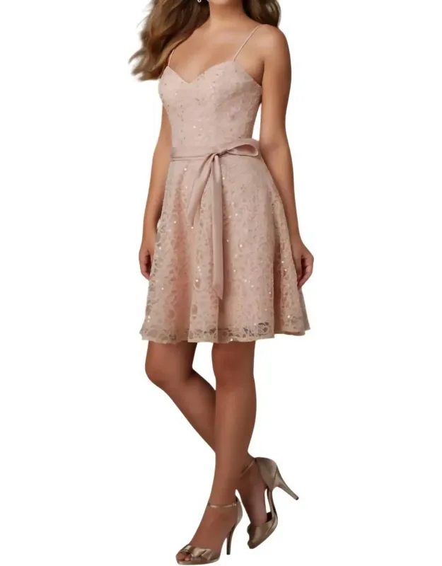 Beaded Lace Cocktail Dress