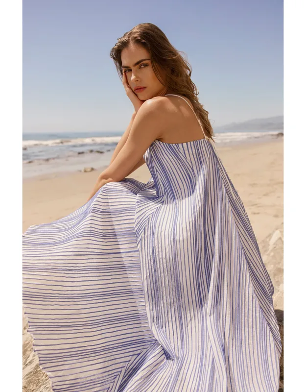 Levine Dress With Adjustable Spaghetti Straps And V-neck Design