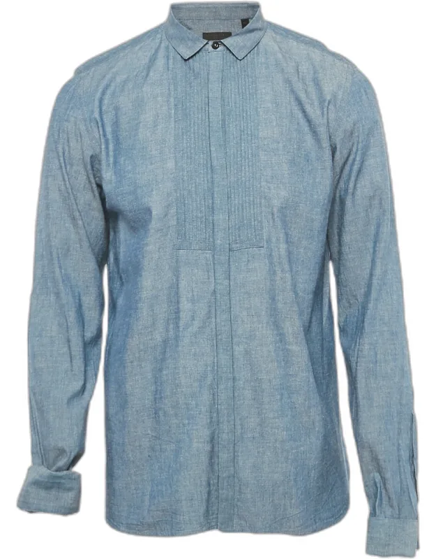 Pintuck Chambray Double Cuff Shirt