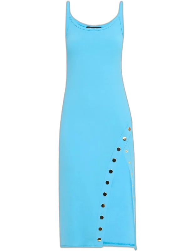 Knit Snap Midi Dress