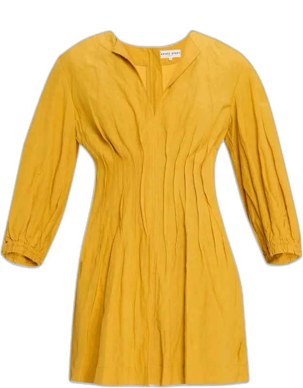 Rocca Pintuck A-line Mini Dress