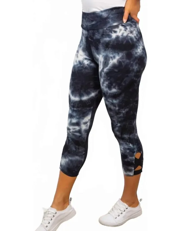 Criss Cross Tie Dye Capri Leggings