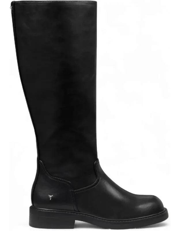 Faux Leather Knee High Tall Boots