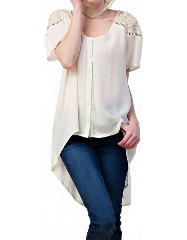 Lace Shoulder Blouse