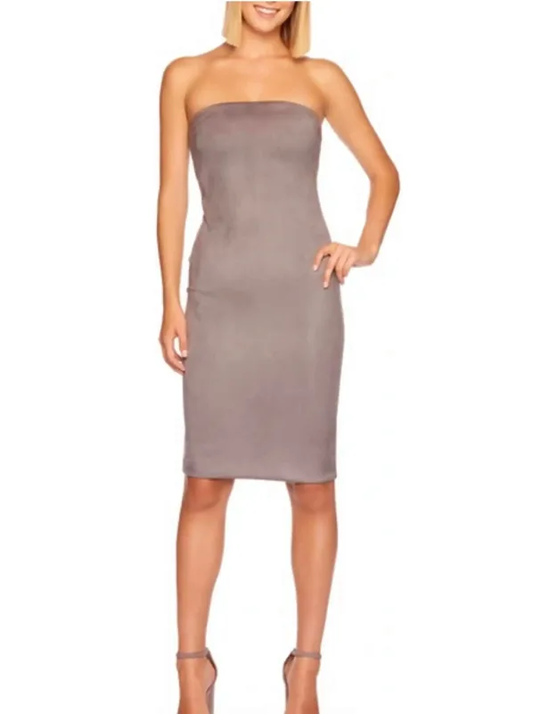 Faux Suede Midi Dress
