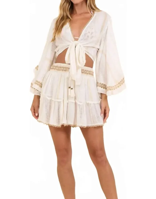 Fun In The Sun Lurex Stripe Textured Skirt