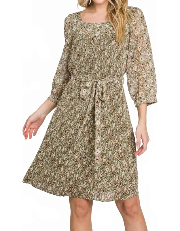 Chiffon Pleated Dress