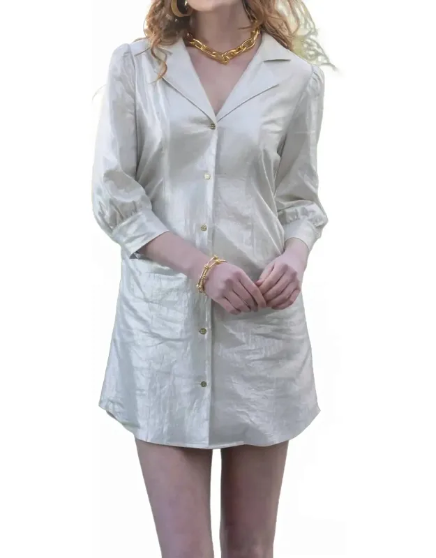Linen Button Front Dress