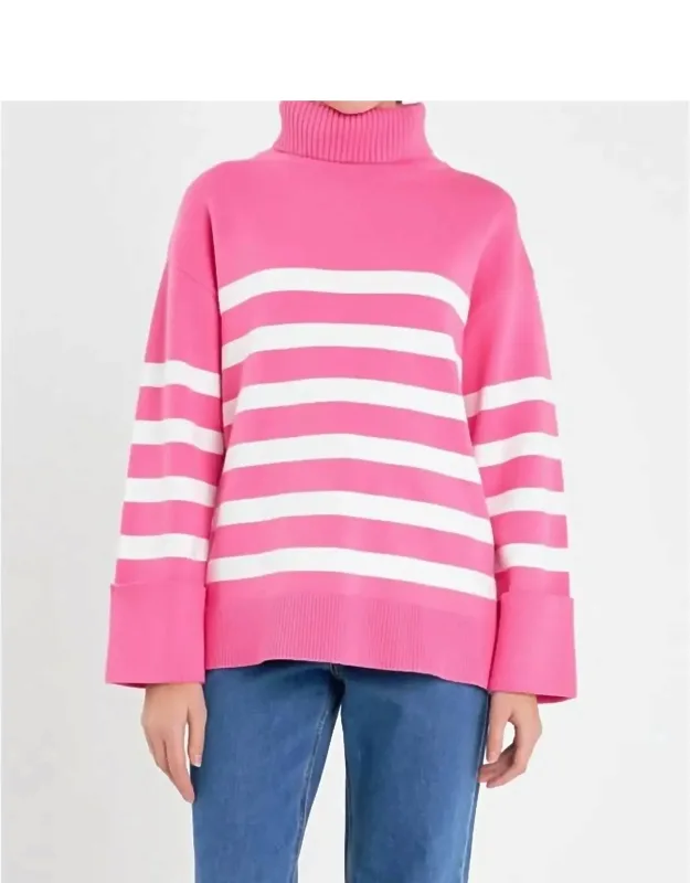 Striped Turtleneck Sweater