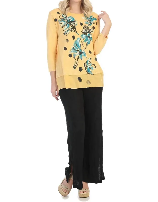 Freshia Mineral Washed Cotton Georgette Contrast Top