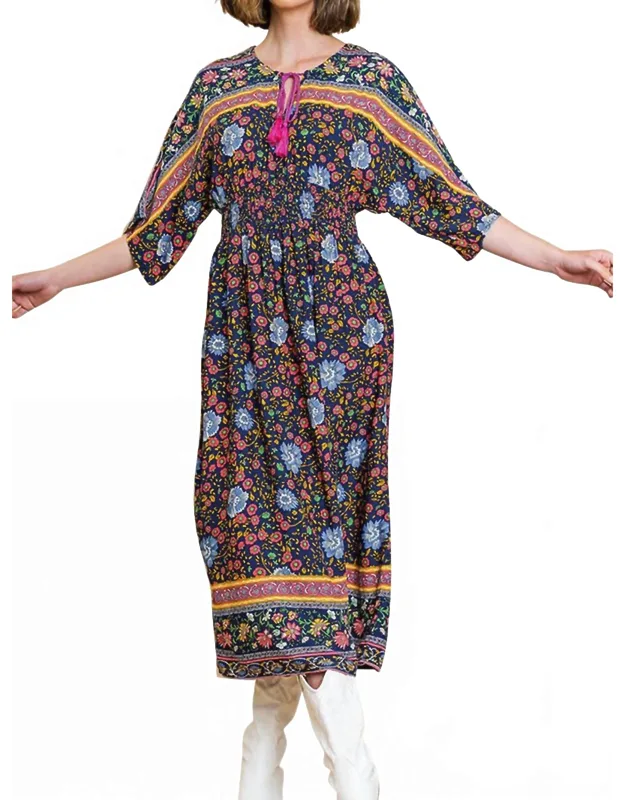 Floral Smocked Waist Maxi Dress