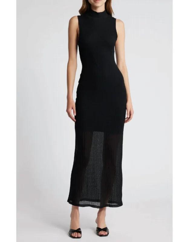 Mesh Mockneck Dress