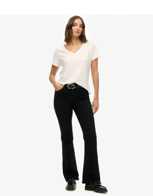 Organic Cotton Mid Rise Flare Jeans