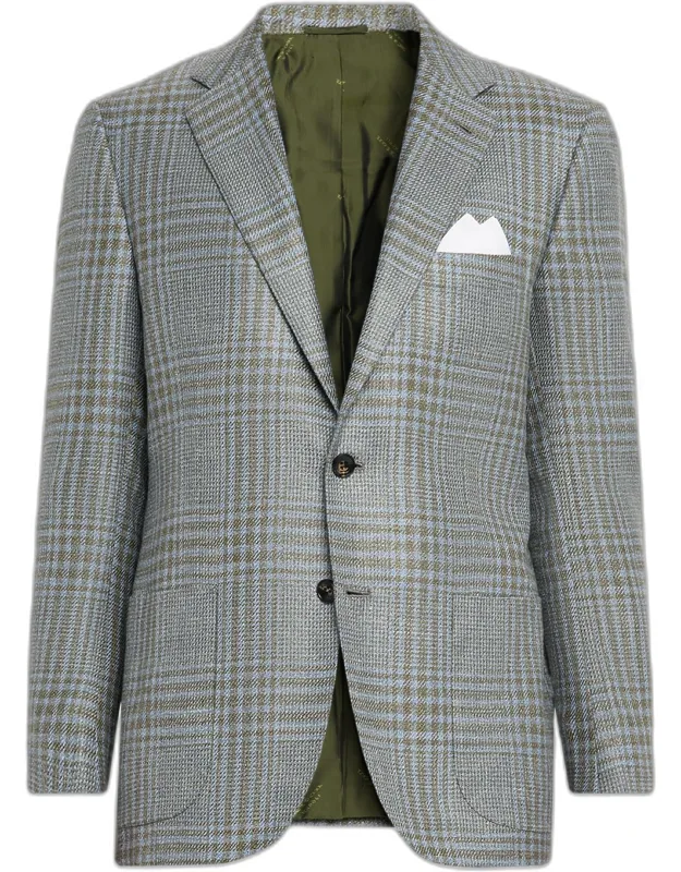 Woven Plaid Single-breasted Sport Coat