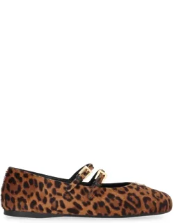 Printed Leather Ballet Flats