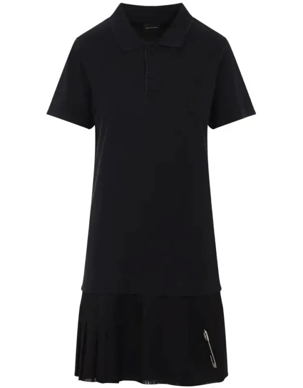 Dress With Pleated Skirt And Safety Pin Detail