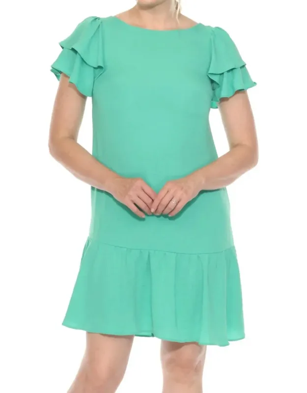 Ruffled Flounce Shift Dress