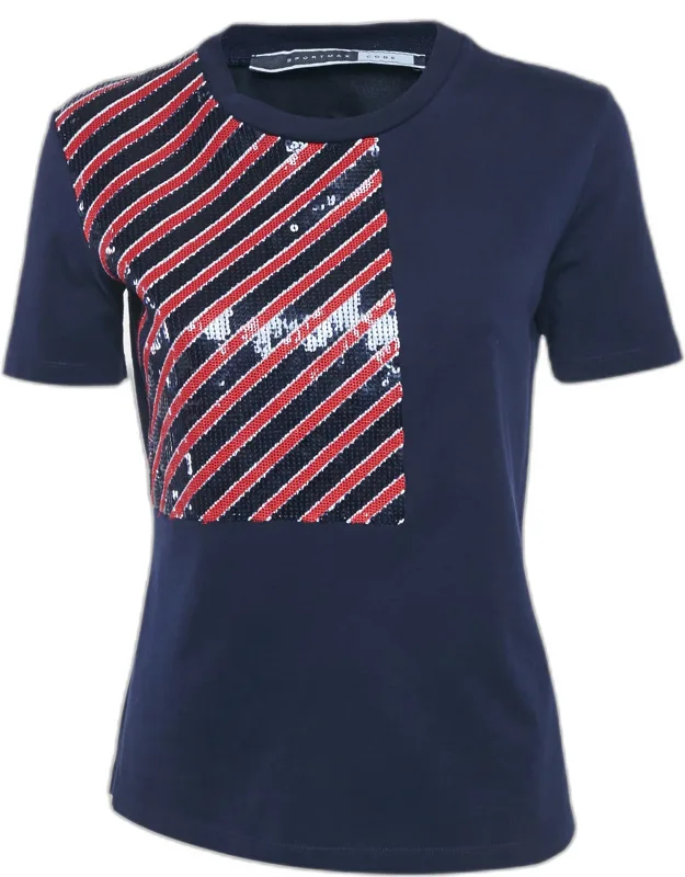 Sequin Embellished Cotton T-shirt